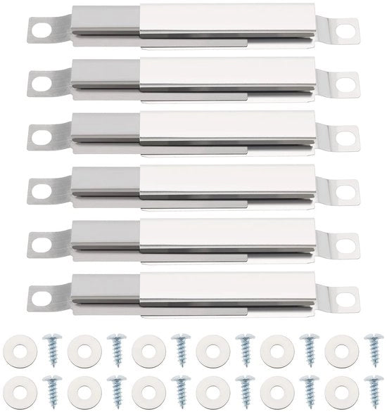 Componenti di ricambio 6 pezzi - Buis crossover regolabile 130mm/210mm - Acciaio inossidabile - Inclusi viti/pakking - Distribuzione uniforme del calore - Componenti di griglia