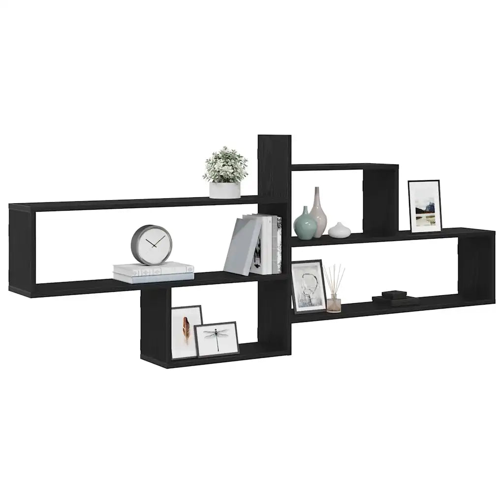 Mensola a Parete Rovere Nero 167,5x18x68 cm in Truciolato 868075