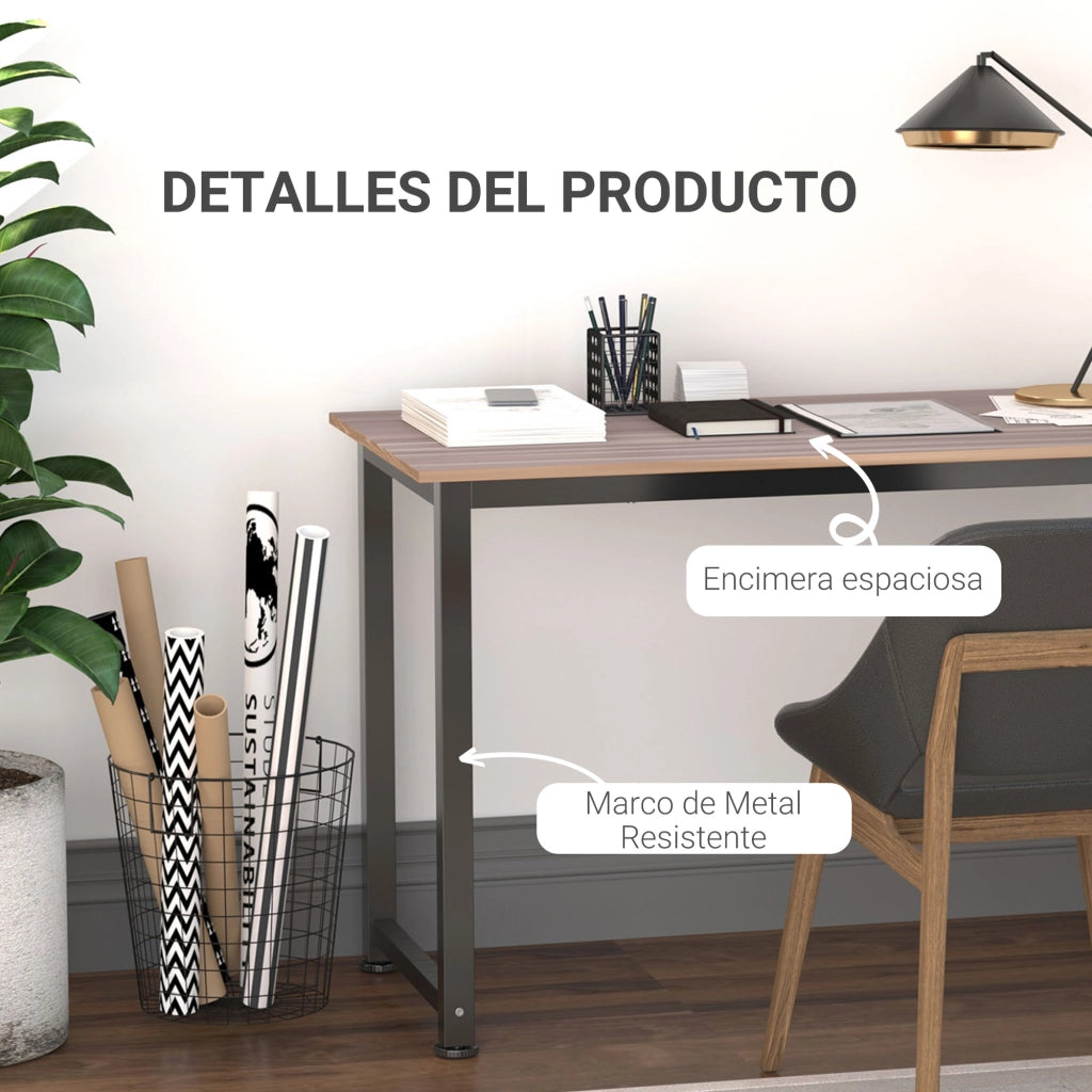 Scrivania con Cassetti e Ripiano ¨C Minimal ¨C Nero e Naturale 120x60x76 cm