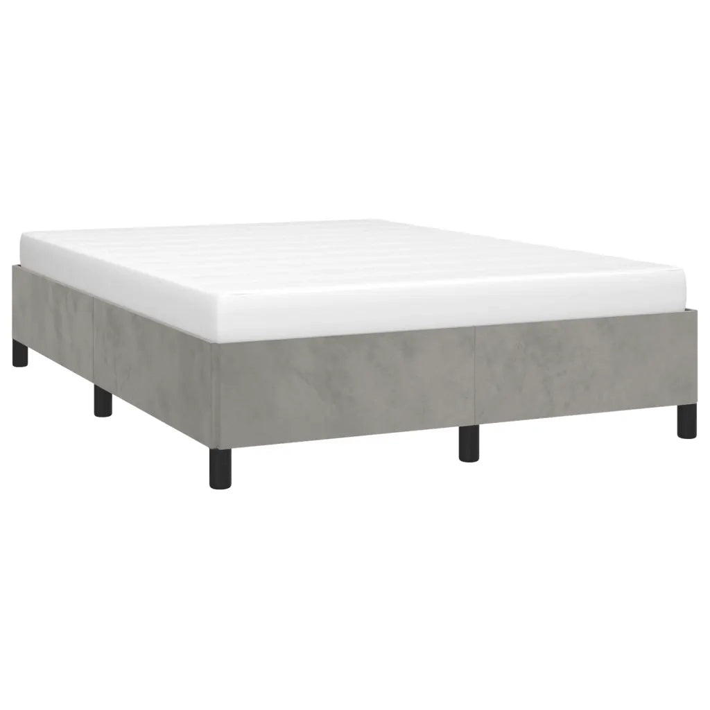 Giroletto senza Materasso Grigio Chiaro 140x200 cm Velluto 347324
