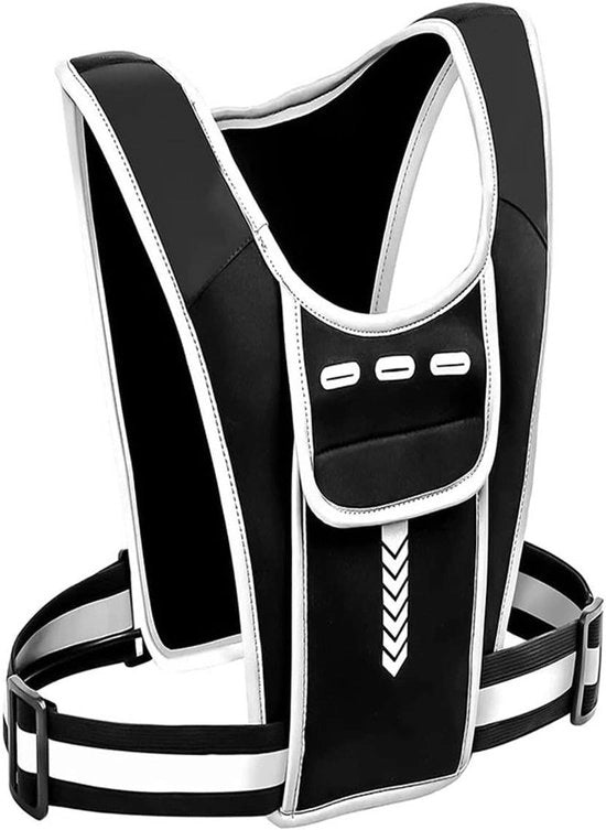 Vestite da Corsa Riflettente con Tasche a Spalla per Smartphone - Nero