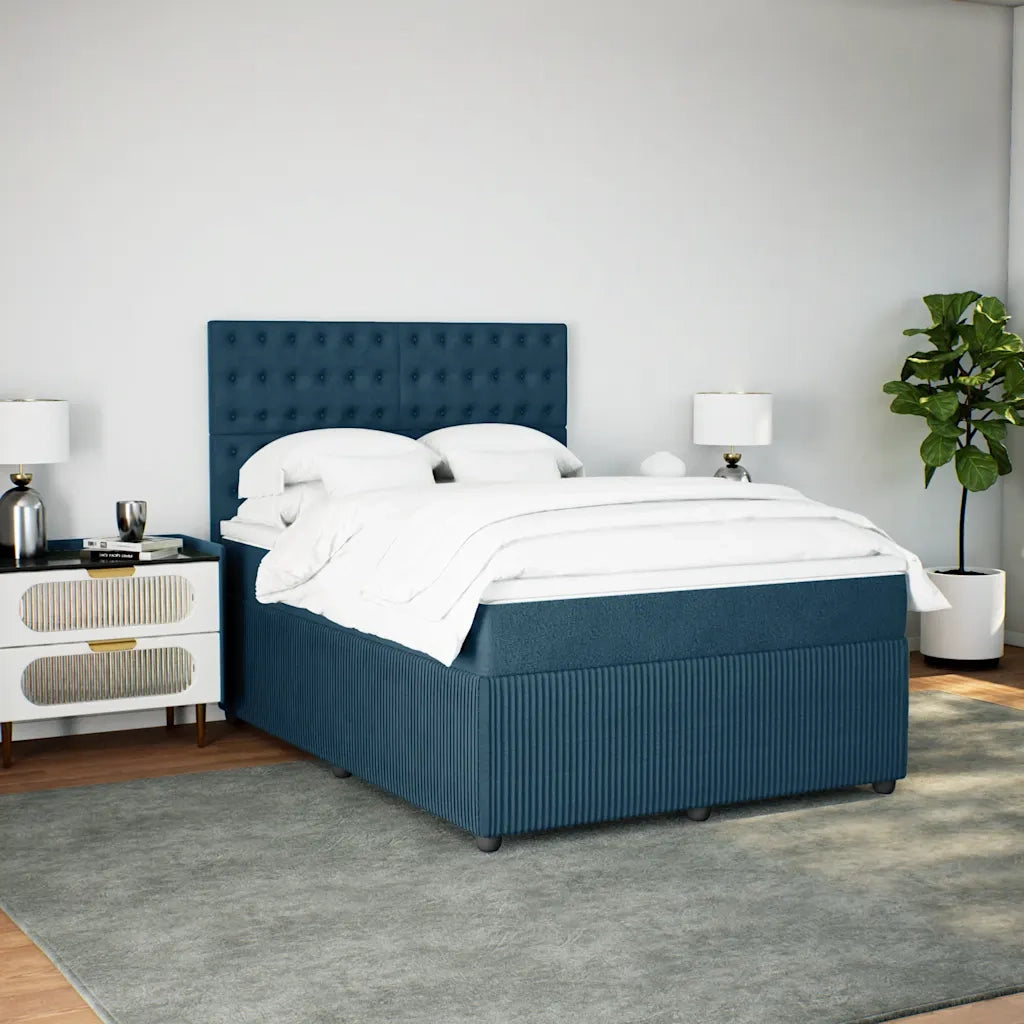 Giroletto a Molle con Materasso Blu 140x190 cm in Velluto 3294650