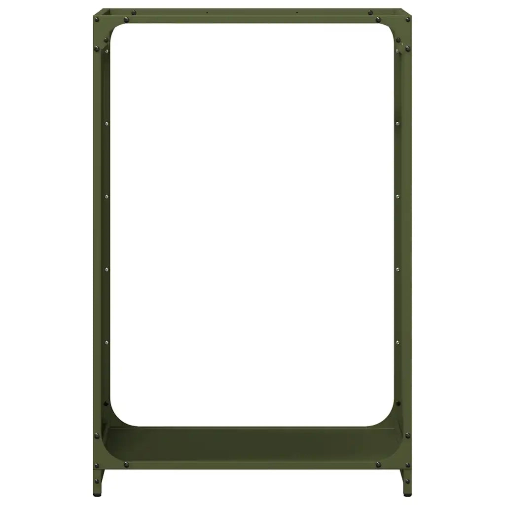 Rastrelliera per Legna da Ardere Verde Oliva 60x28x90 cm CFW3413430