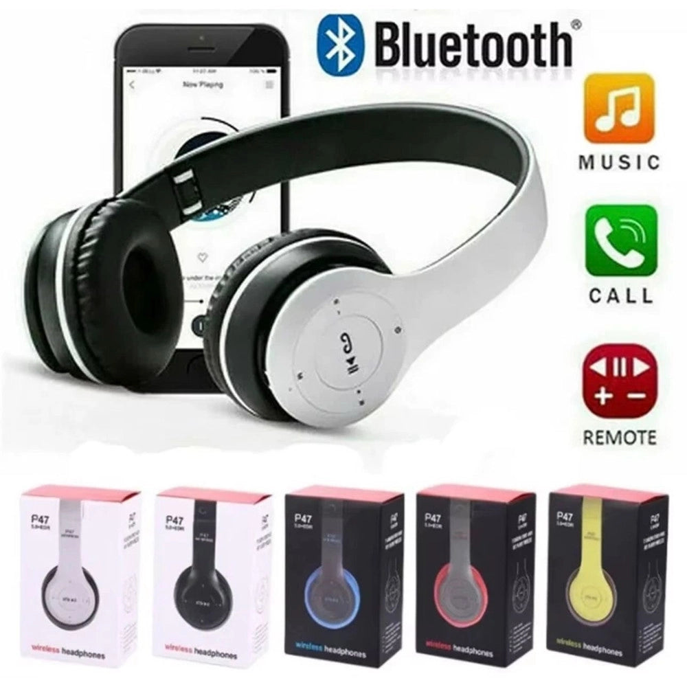 Trade Shop - Cuffie Bluetooth Stereo P47 Per Smartphone E Computer Wireless -