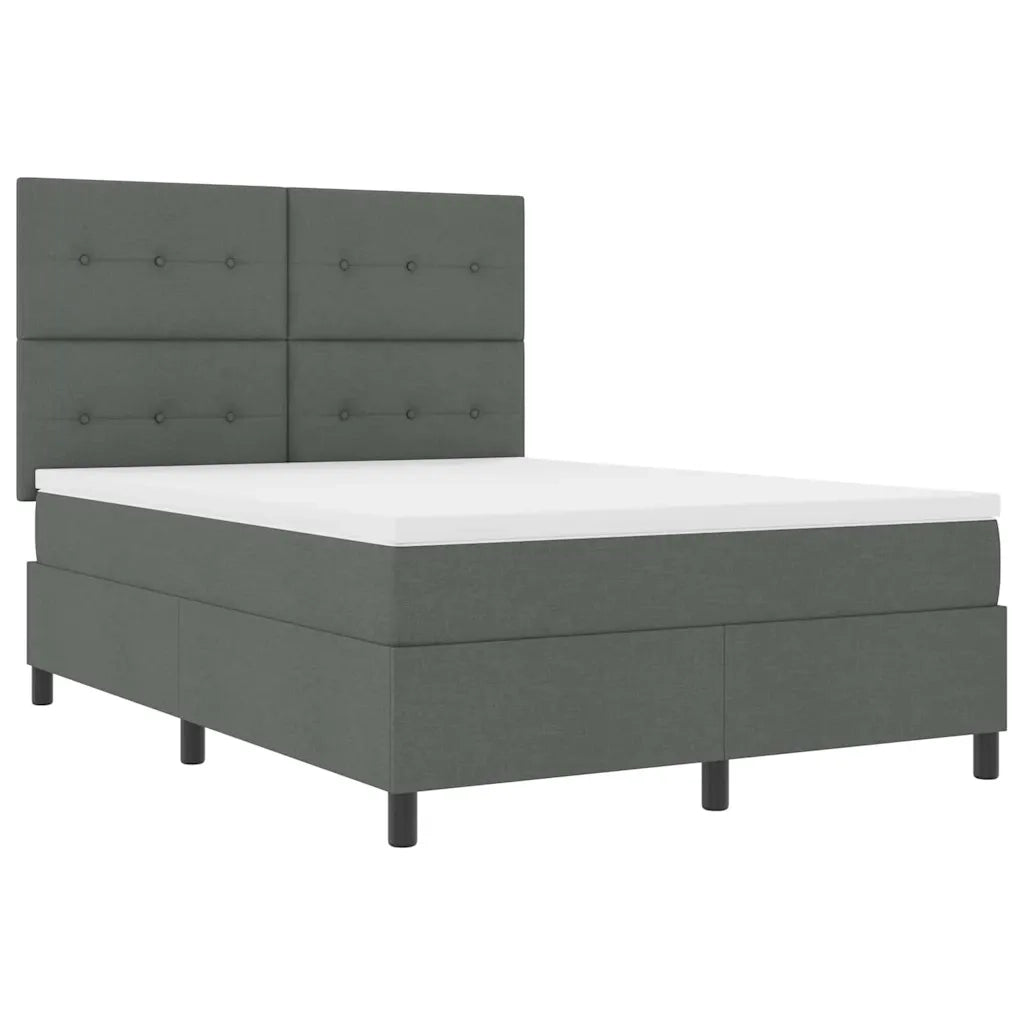 Letto a molle con materasso Grigio scuro 160 x 200 cm Tessuto