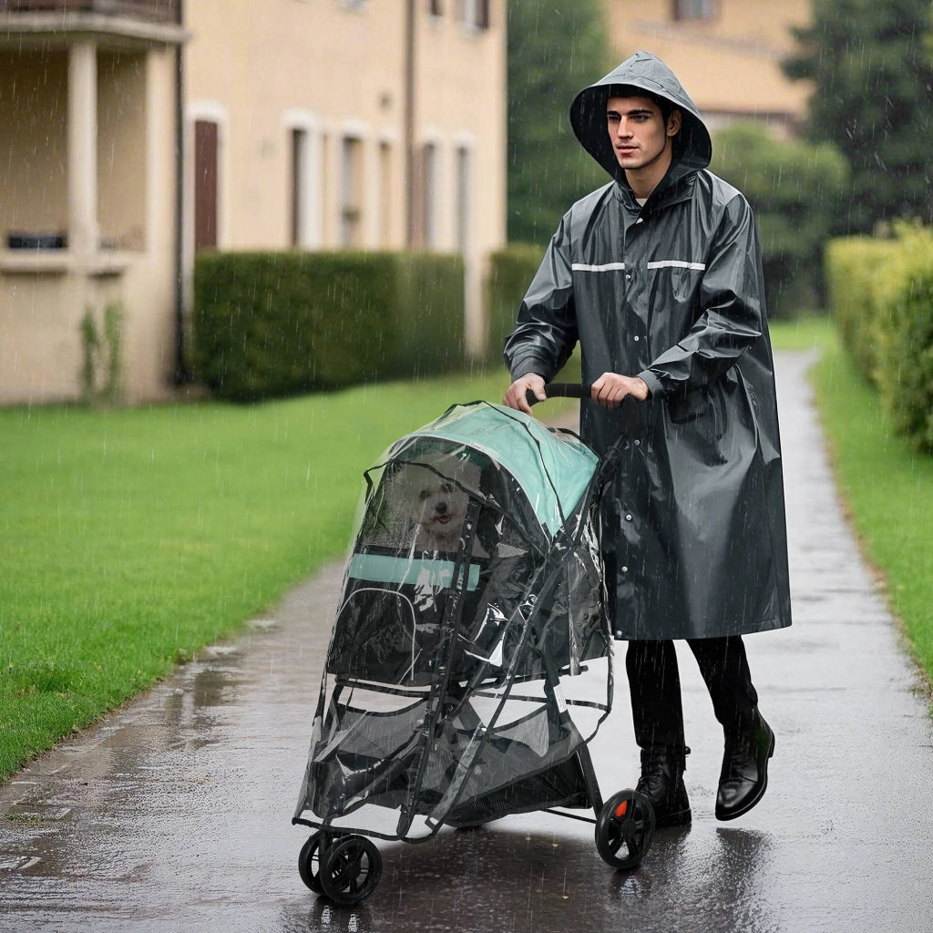 Carrello Pieghevole per Cani Piccoli con Copertura Antipioggia ¨C Minimal ¨C Verde