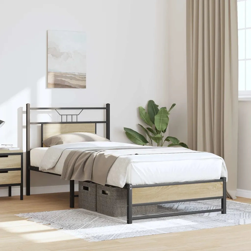 Giroletto senza Materasso-Struttura Letto Rovere Sonoma 75x190 cm in Truciolato 892558