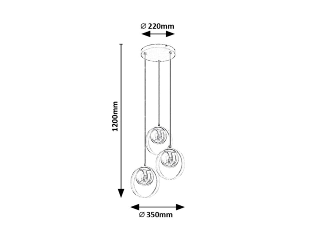 Lampada sospensione Rabalux Peyton 3xE14 faggio Ø35cm