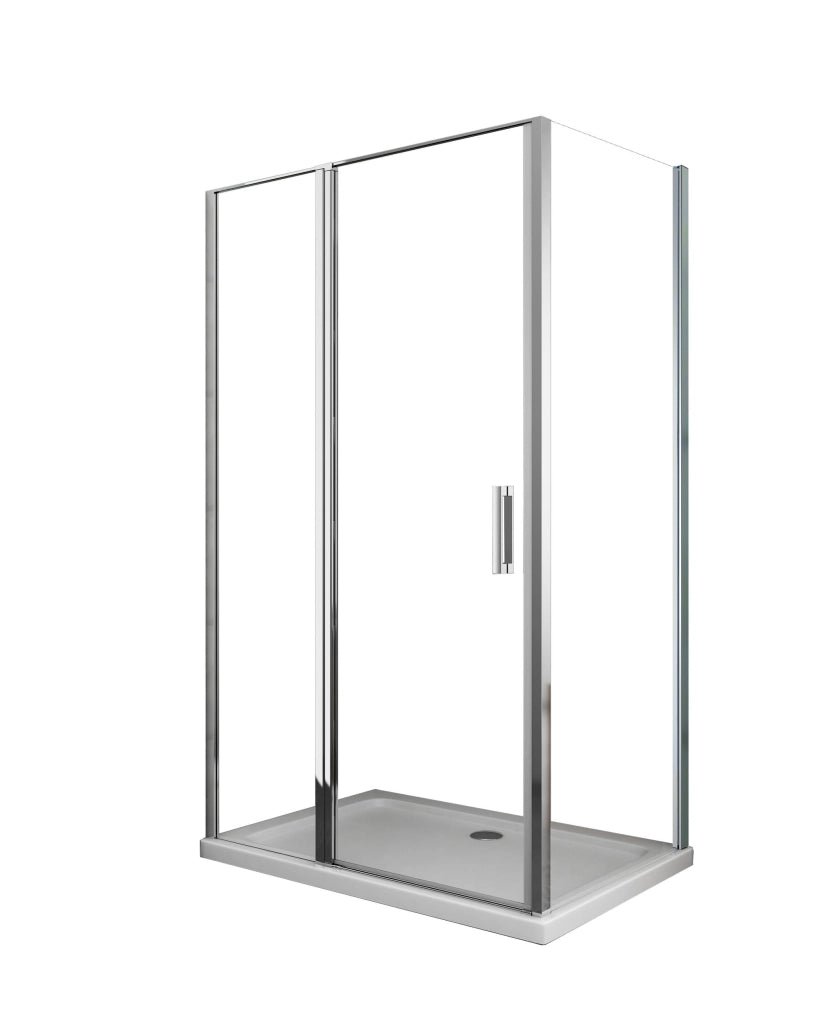Box Doccia angolare 80x120 cm 1 anta Battente in Cristallo trasparente 6mm H190 Best
