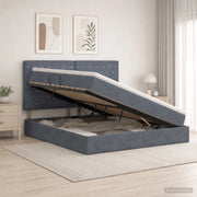 Letto con contenitore e materasso Grigio Scuro 140 x 190 cm 3459628