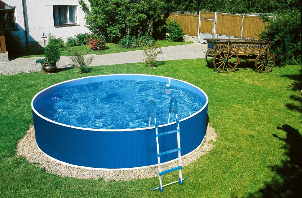 Azuro 240 - 2,4 x 0,9 m, BLU / BIANCO con skimfilter 2000, senza fori