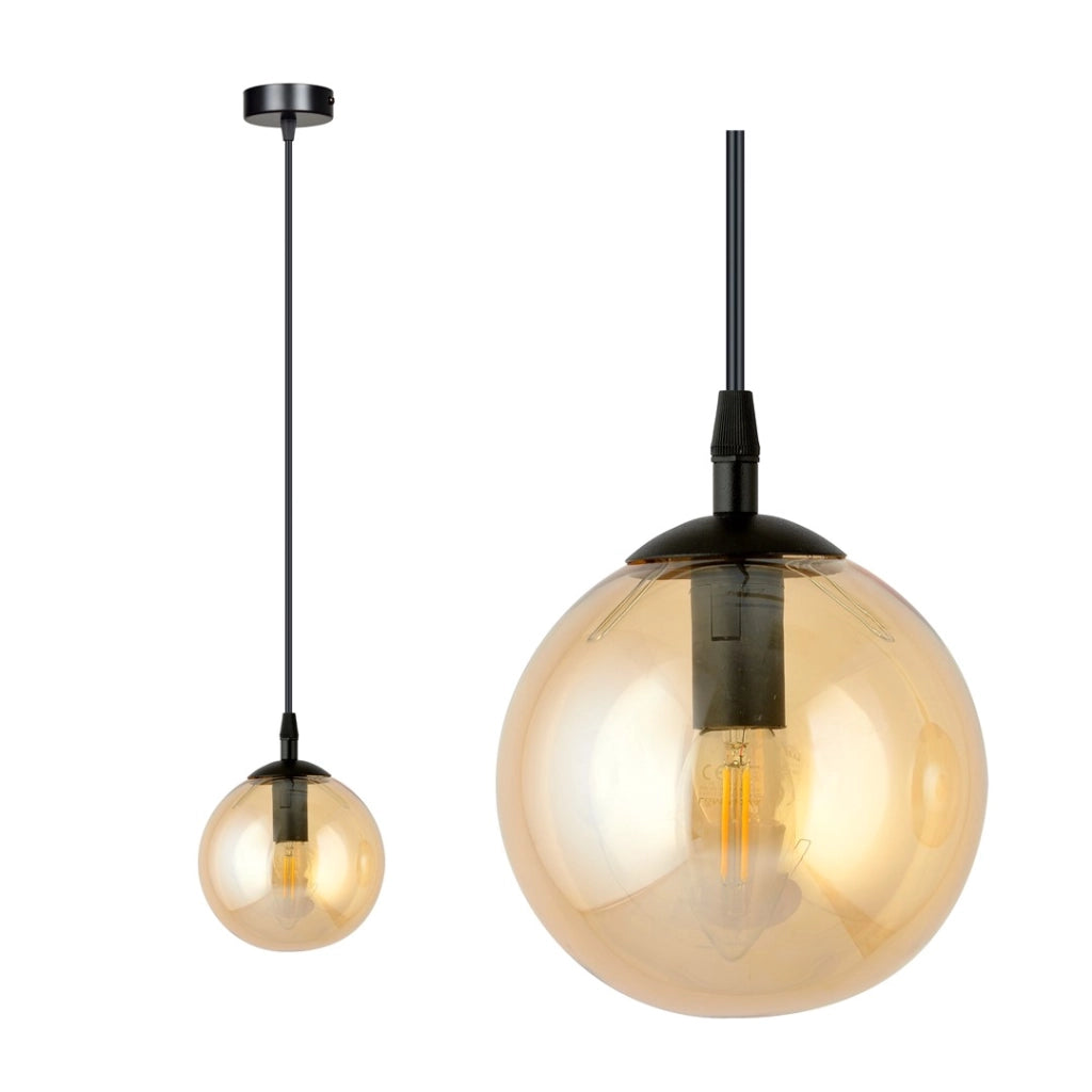 Lampada a sospensione Emibig Cosmo nera/ambra E14 Ø12