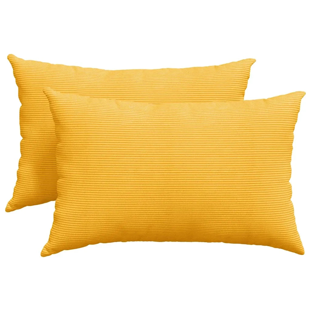 Cuscini da Divano 2 pz-Set di 2 Cuscini per Sofa Giallo Chiaro 60 x 40 cm