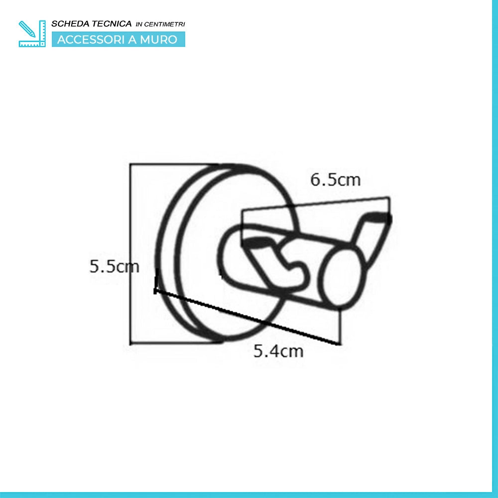 Set accessori a muro 6 pezzi in metallo cromato e ABS viti incluse  Sprint