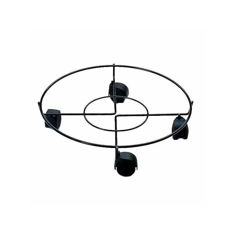 Portavaso Ruote Tondo Nero 40