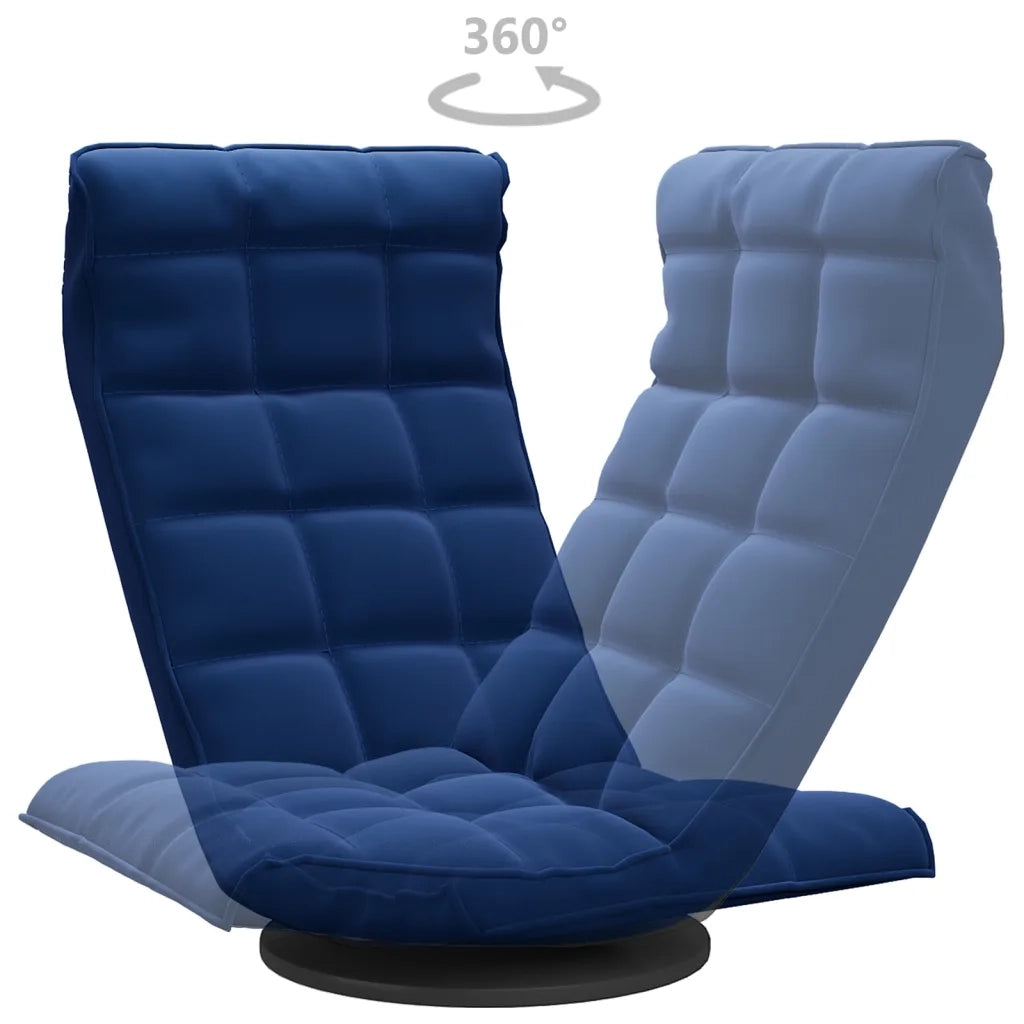 Sedia da Pavimento Girevole Blu in Velluto 336563