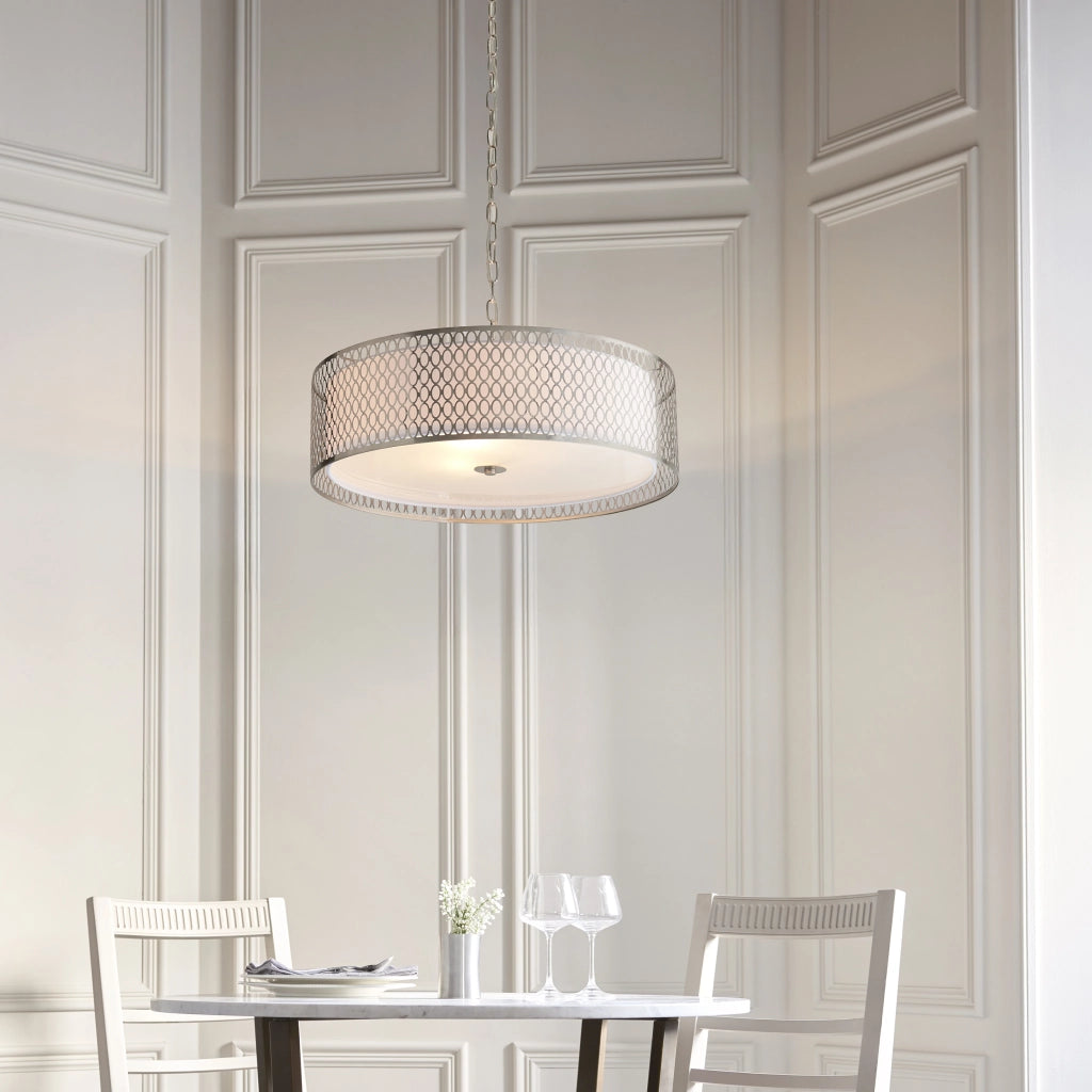 Lampadario Cordero Endon tondo nichel satinato 3xE27