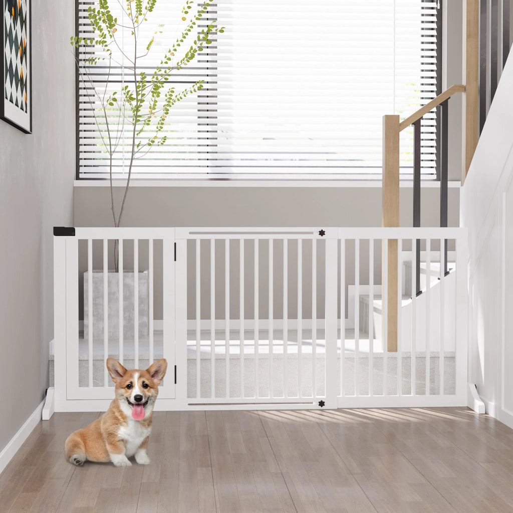 Cancello per Cani ¨C zephmum ¨C Bianco 113-166x71 cm Legno