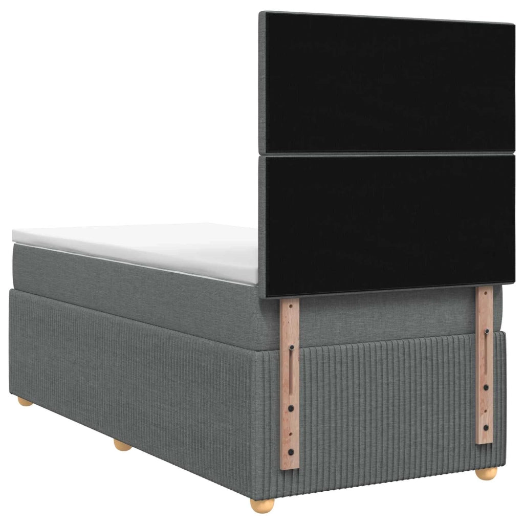 Letto Box Spring LED con Materasso Grigio Scuro 90 x 190 cm 3456152