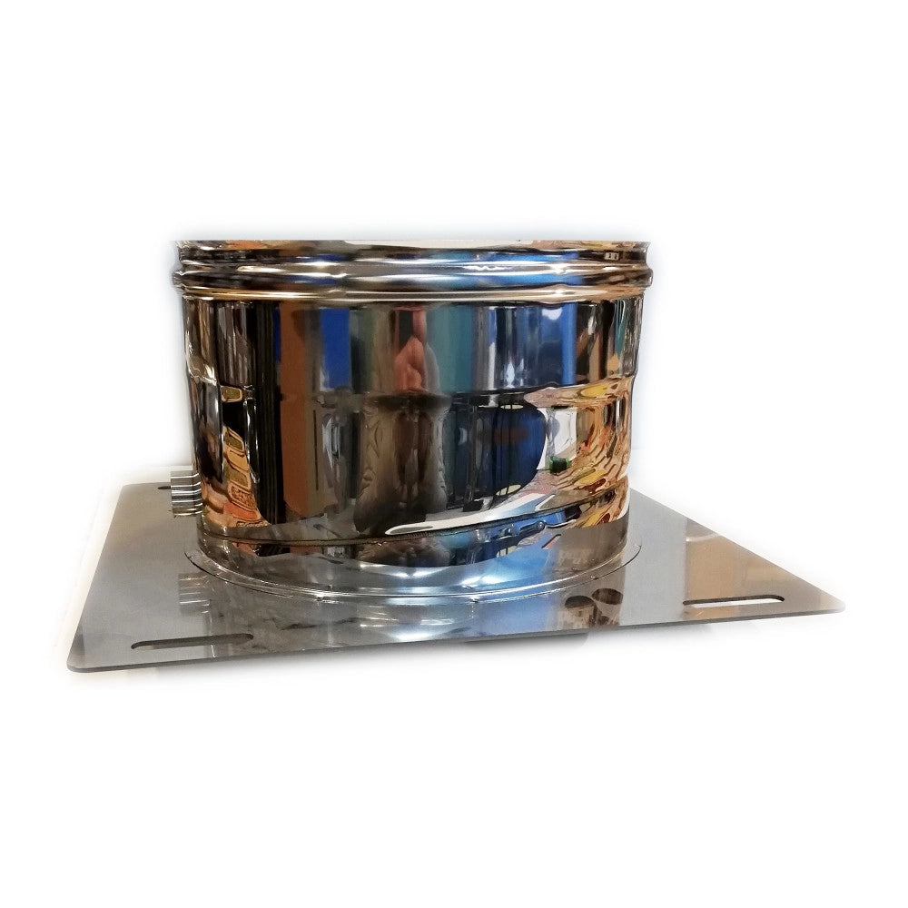 Piastra di base da 150mm in acciaio inox aisi 304 con spurgo