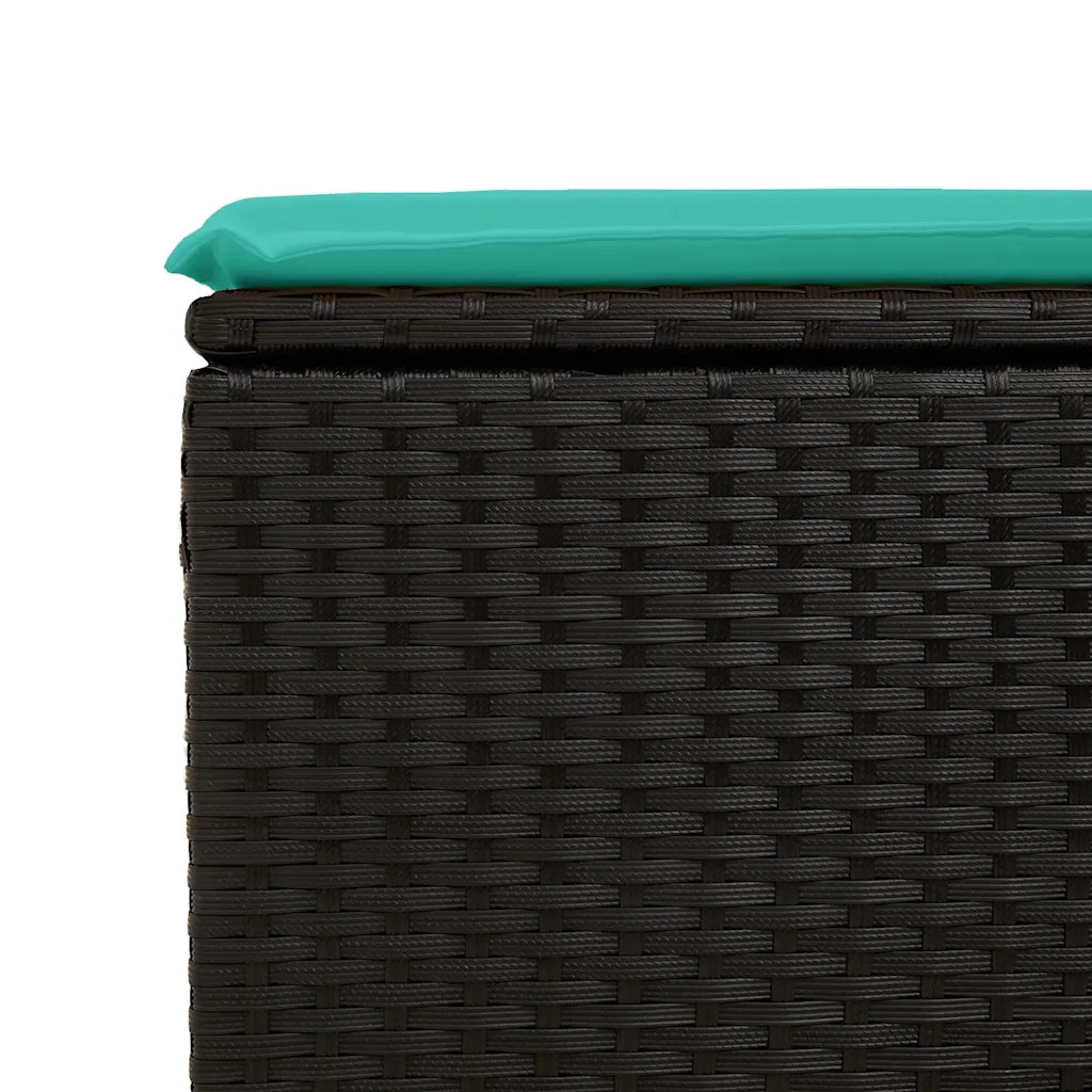 Set Divani da Giardino con Cuscini 2 pz Nero Polyrattan Acacia 3328660