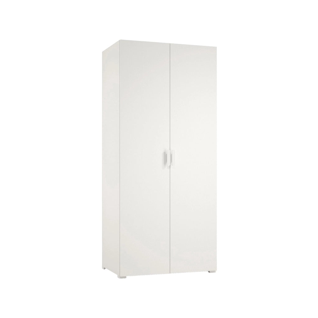 Armadio Camera da Letto Nigella, Guardaroba 2 Ante Appendiabiti Made in Italy, 52.00x180.00h cm Bianco