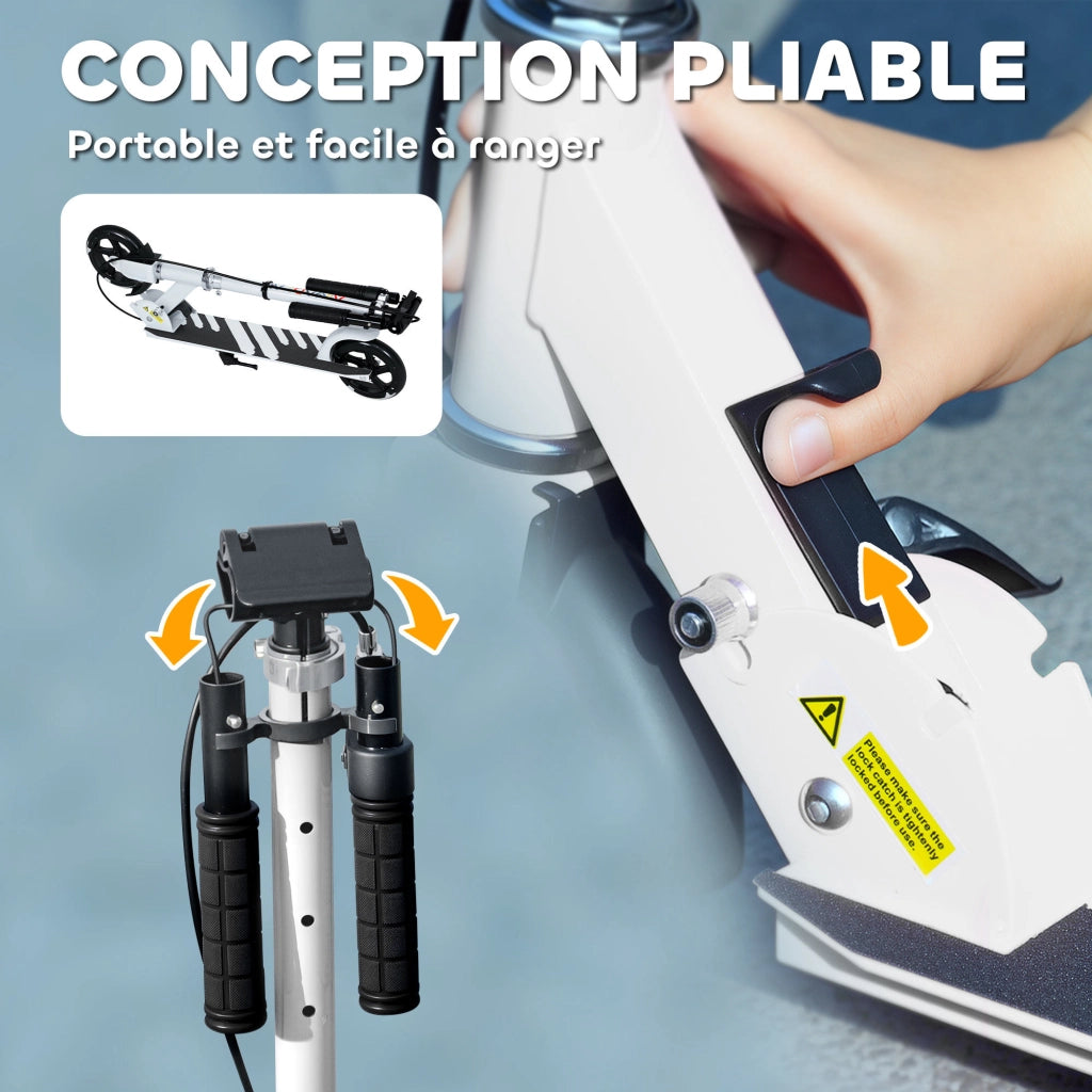 Trotinette per bambini 3-8 anni ¨C zephmum ¨C Bianco, LED, regolabile