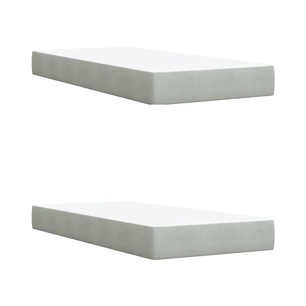 Giroletto a Molle con Materasso Grigio Chiaro 200x200cm Velluto 3293314