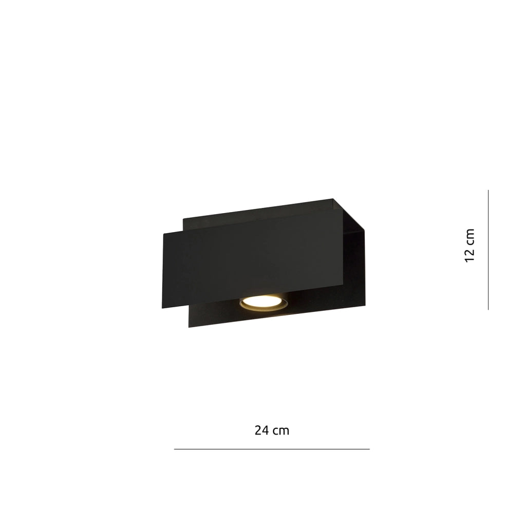 Plafoniera Moderna 1 Luce Cassiopea In Acciaio Nero