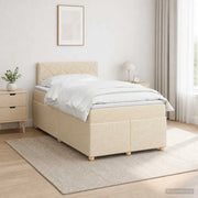 Letto box spring con materasso Crema 120 x 200 cm Tessuto 3452406