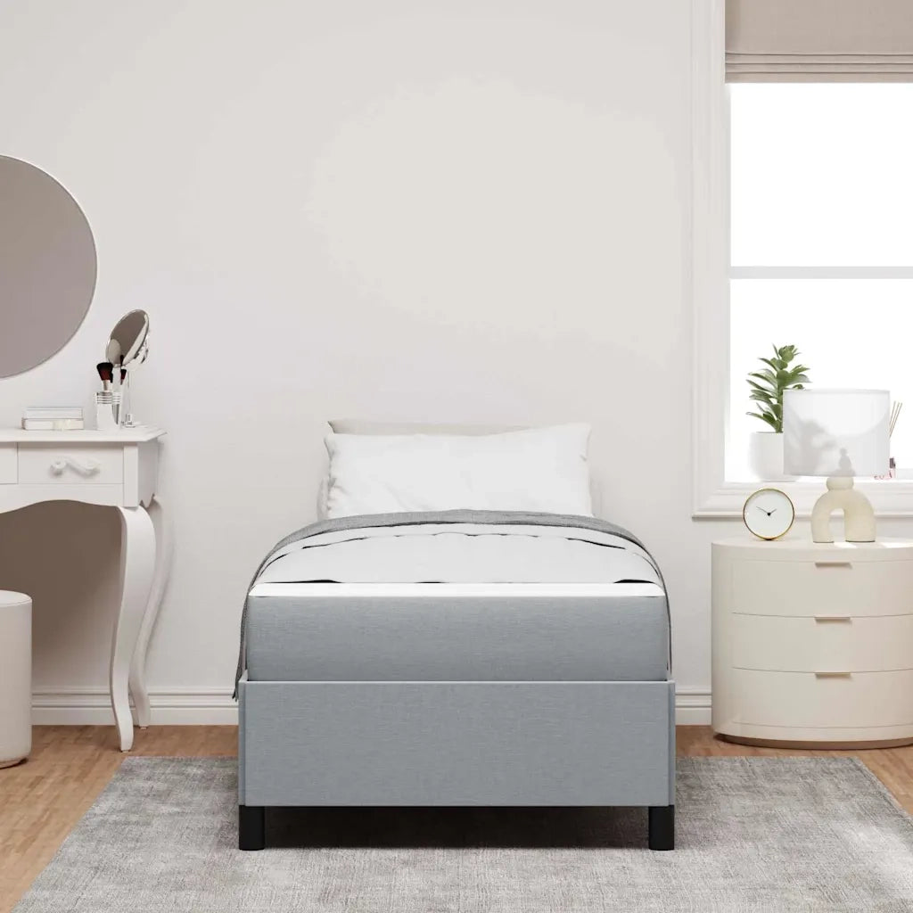 Letto a molle con materasso Grigio chiaro 90 x 190 cm Tessuto 3398822