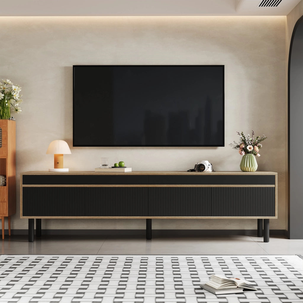 Mobile TV in truciolare nero lunghezza 170 cm