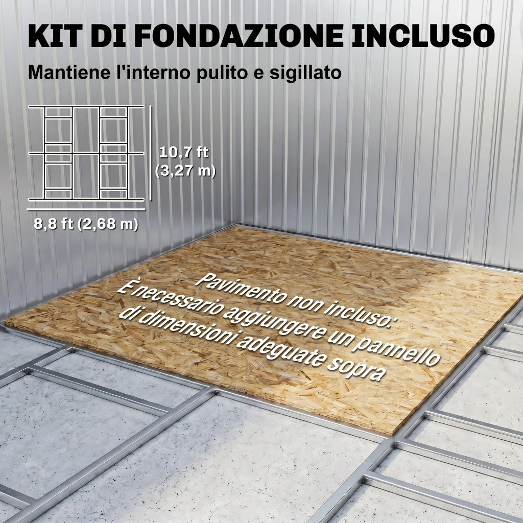 Capanno da Giardino ¨C Minimal ¨C Grigio, Acciaio, 12.4m2