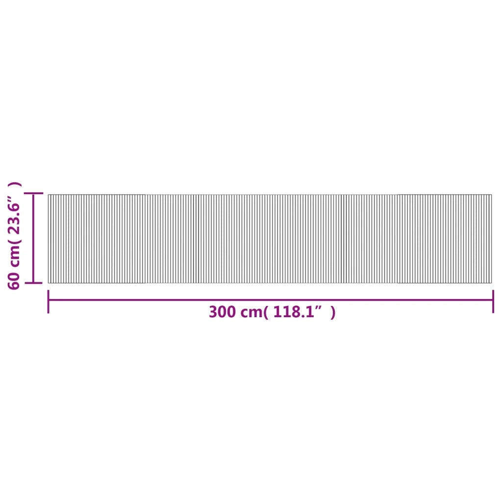 Tappeto del soggiorno | Tappeto Rettangolare Marrone Scuro 60x300 cm in Bamb¨´