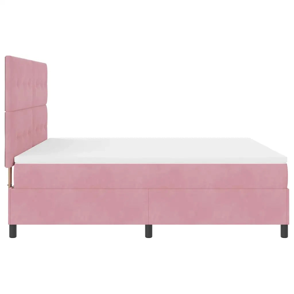 Letto a Sorgente LED con materasso Rosa 180 x 200 cm Velluto 3343333