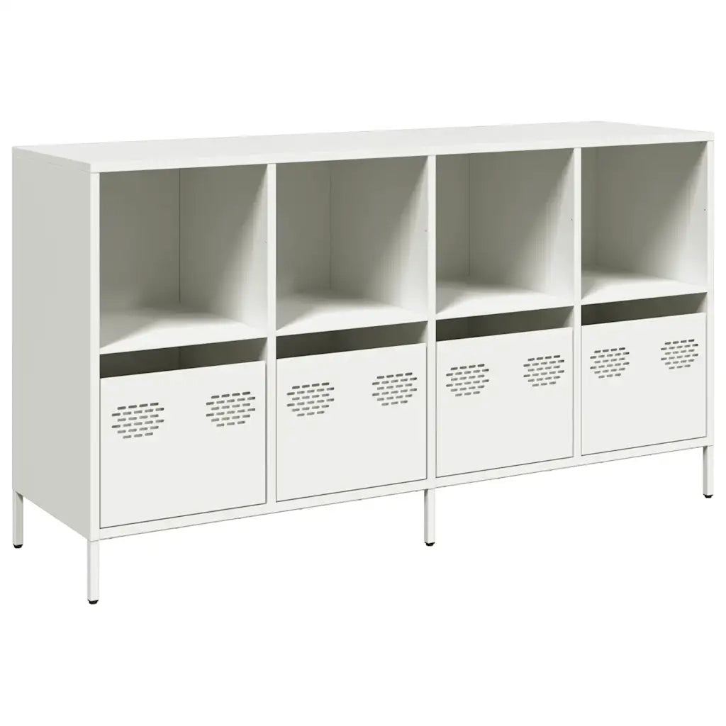 Credenza Bianca 135x39x73,5 cm in Acciaio Laminato a Freddo 3307166
