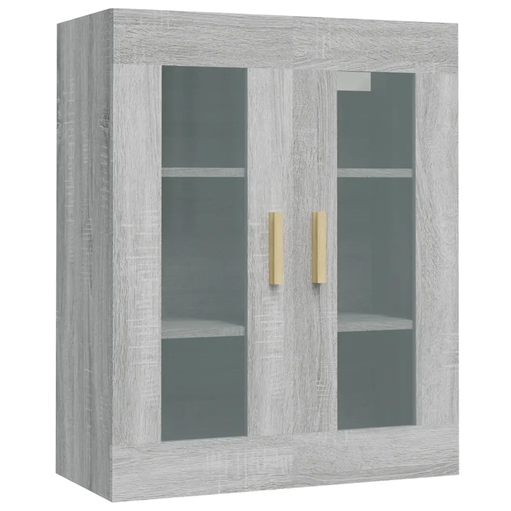 Pratico mobile contenitore a parete per soggiorno 69 x 34 x 90 cm legno composito grigio 02_0048317