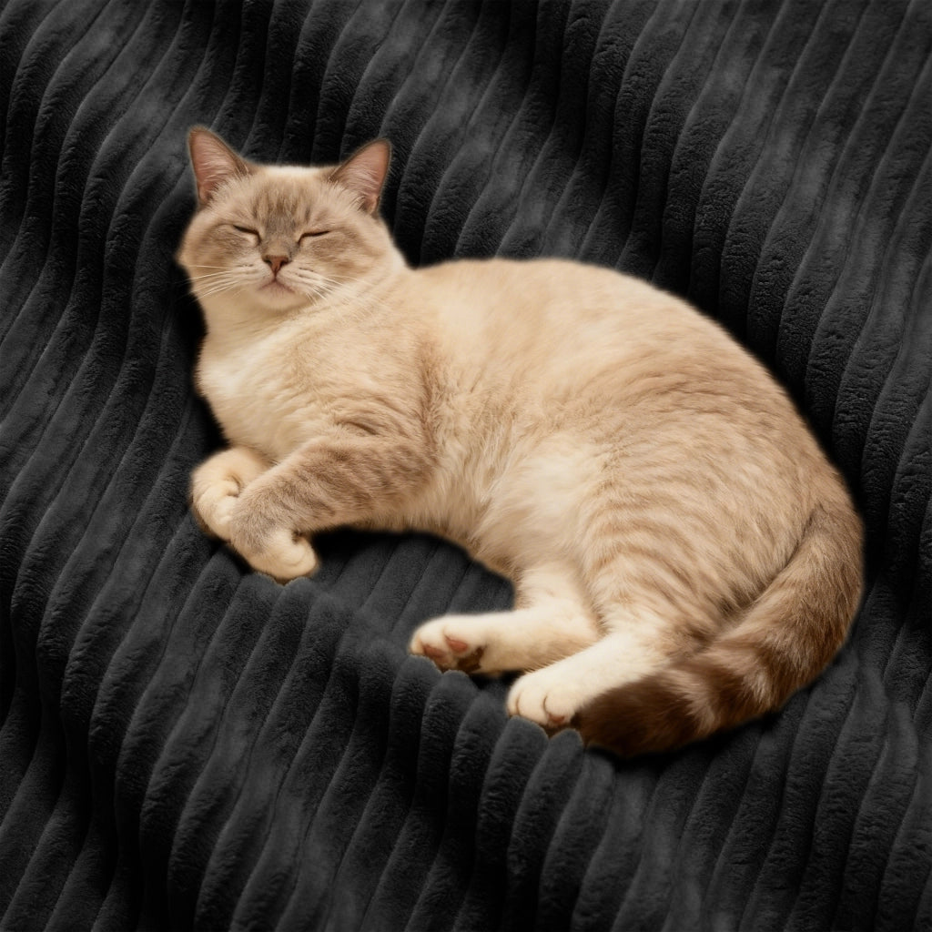 Divano Modulare Chaise Longue 4 Posti ¨C Xylo ¨C Velluto a Coste Nero