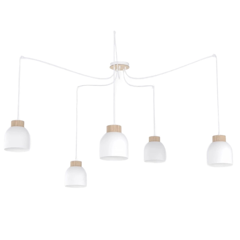 Lampada sospesa KRU bianca spider 5xE27 Emibig