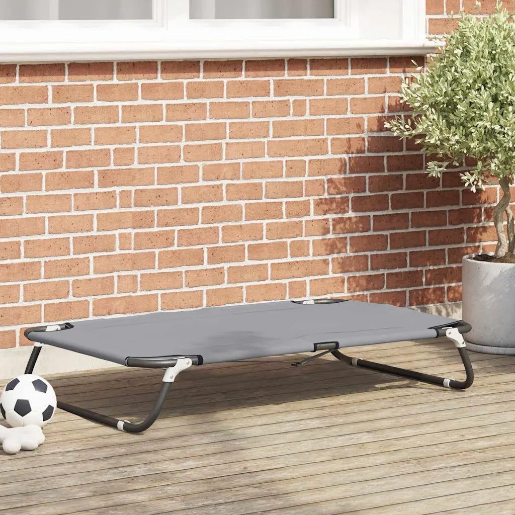 Letto per Cani Grigio chiaro 105 x 65 x 18 cm Acciaio 42008218