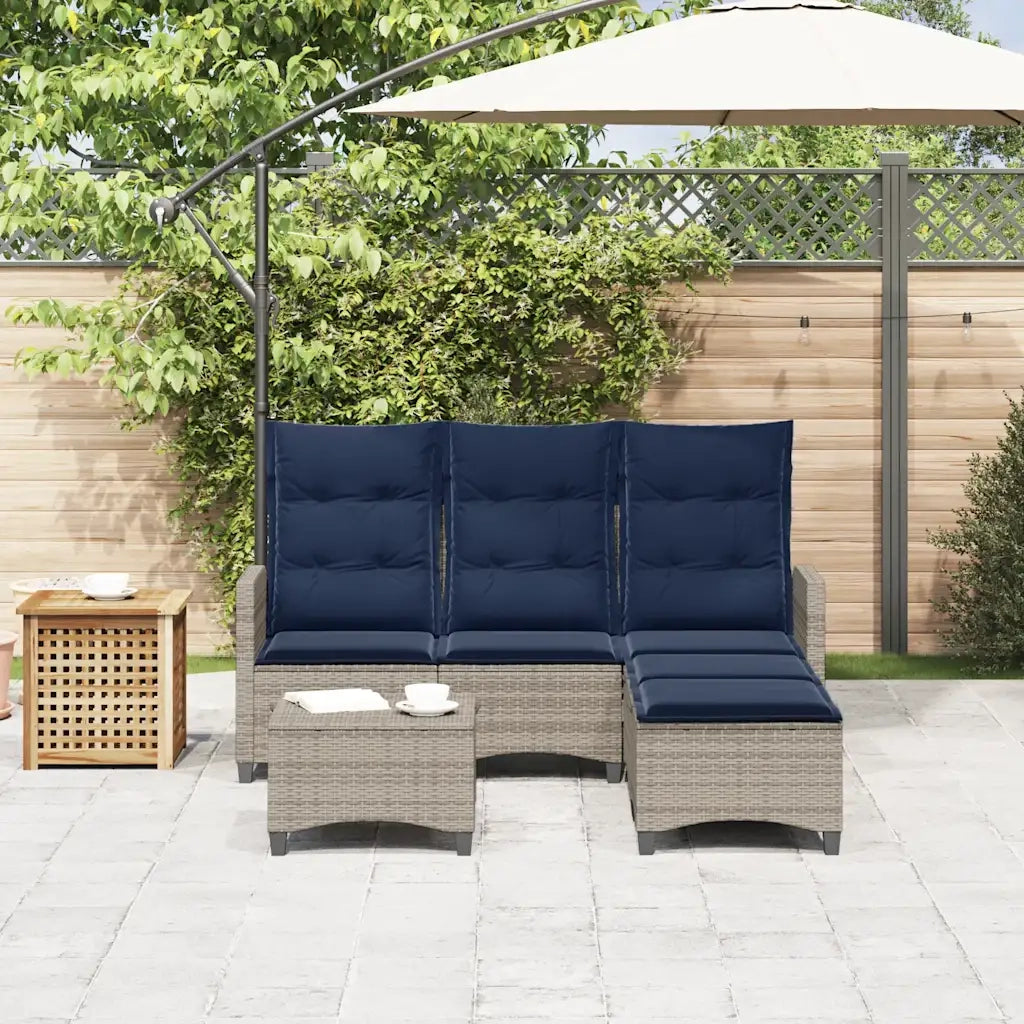 Set Divani da Giardino 3 pz con Cuscini a Forma di L Polyrattan 3328644