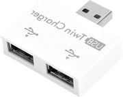 Hub USB Plug e Play con 2 Porte per Computer e Laptop (Bianco) - Ideale per Casa e Viaggio, Design Compatto