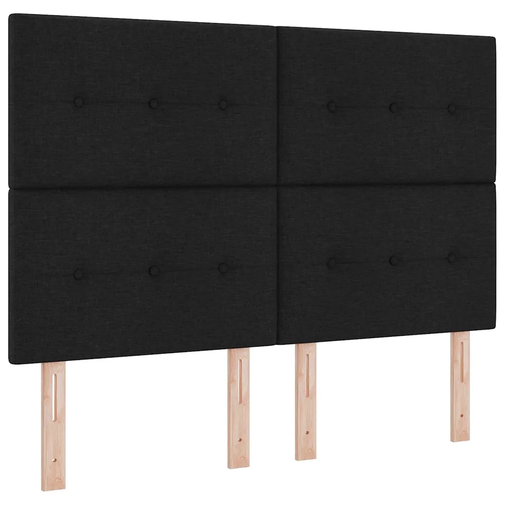 Letto a molle con materasso con led Nero 160 x 200 cm Tessuto 3342881