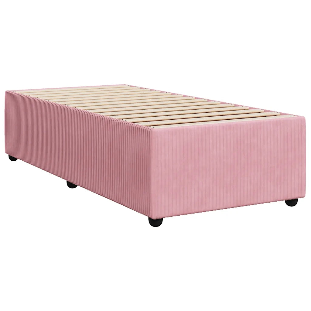 Giroletto a Molle con Materasso Rosa 100x200 cm in Velluto 3292279