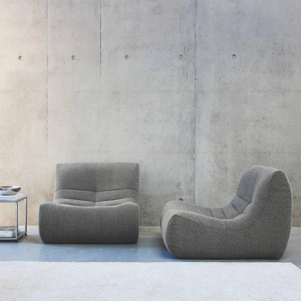 Divano modulare boucle, 2 posti, grigio