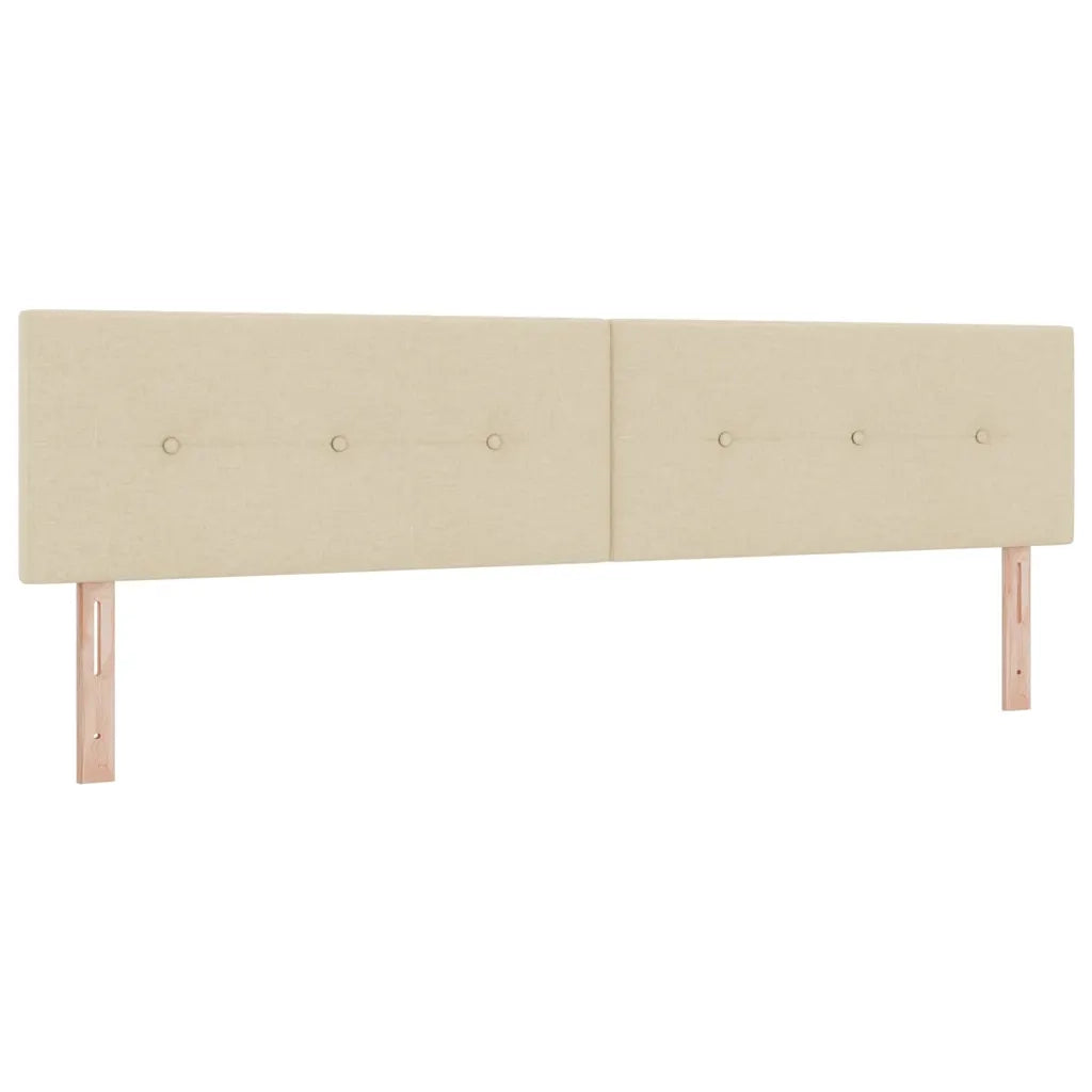 Letto a molle con testiera Crema 200 x 200 cm Tessuto 3341130