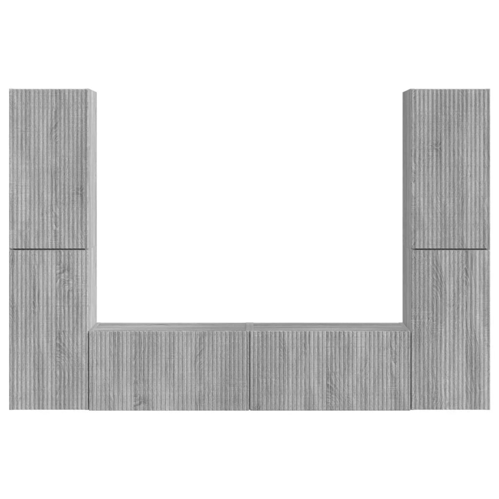Set mobile TV 6 pz | Armadietto TV | Mobile Porta TV Grigio Sonoma Legno multistrato