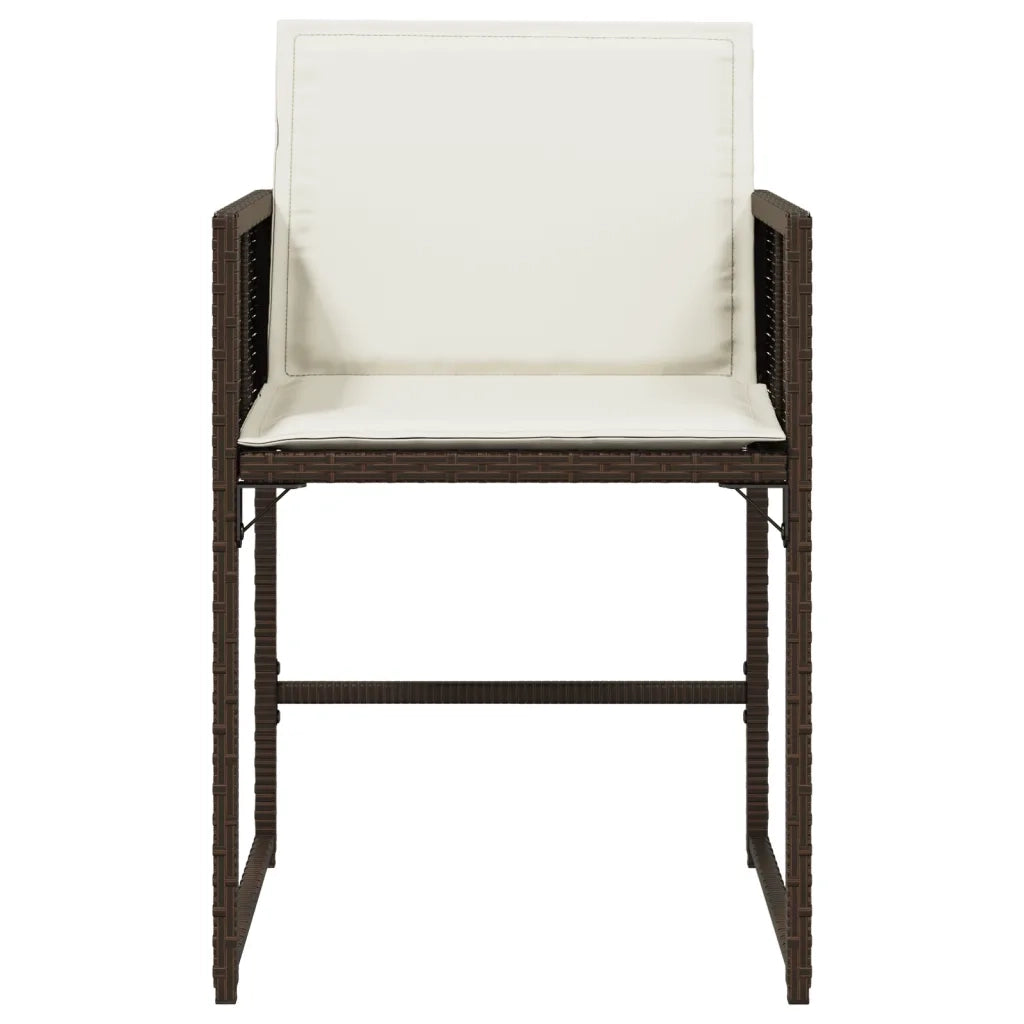 Sedie da Giardino con Cuscini 4 pz Marroni in Polyrattan 4007478