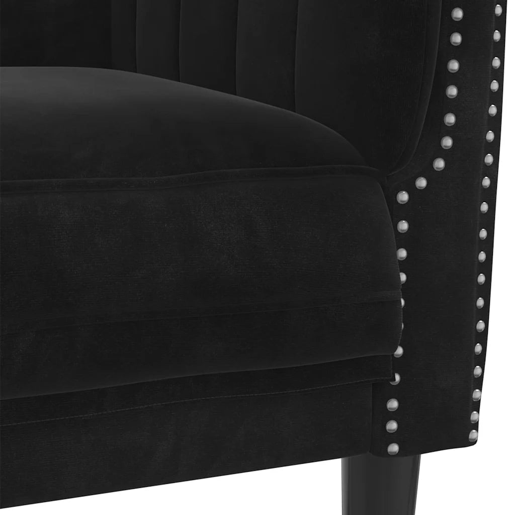Divano a 3 Posti-Sofa 3 Posti Nero in Velluto