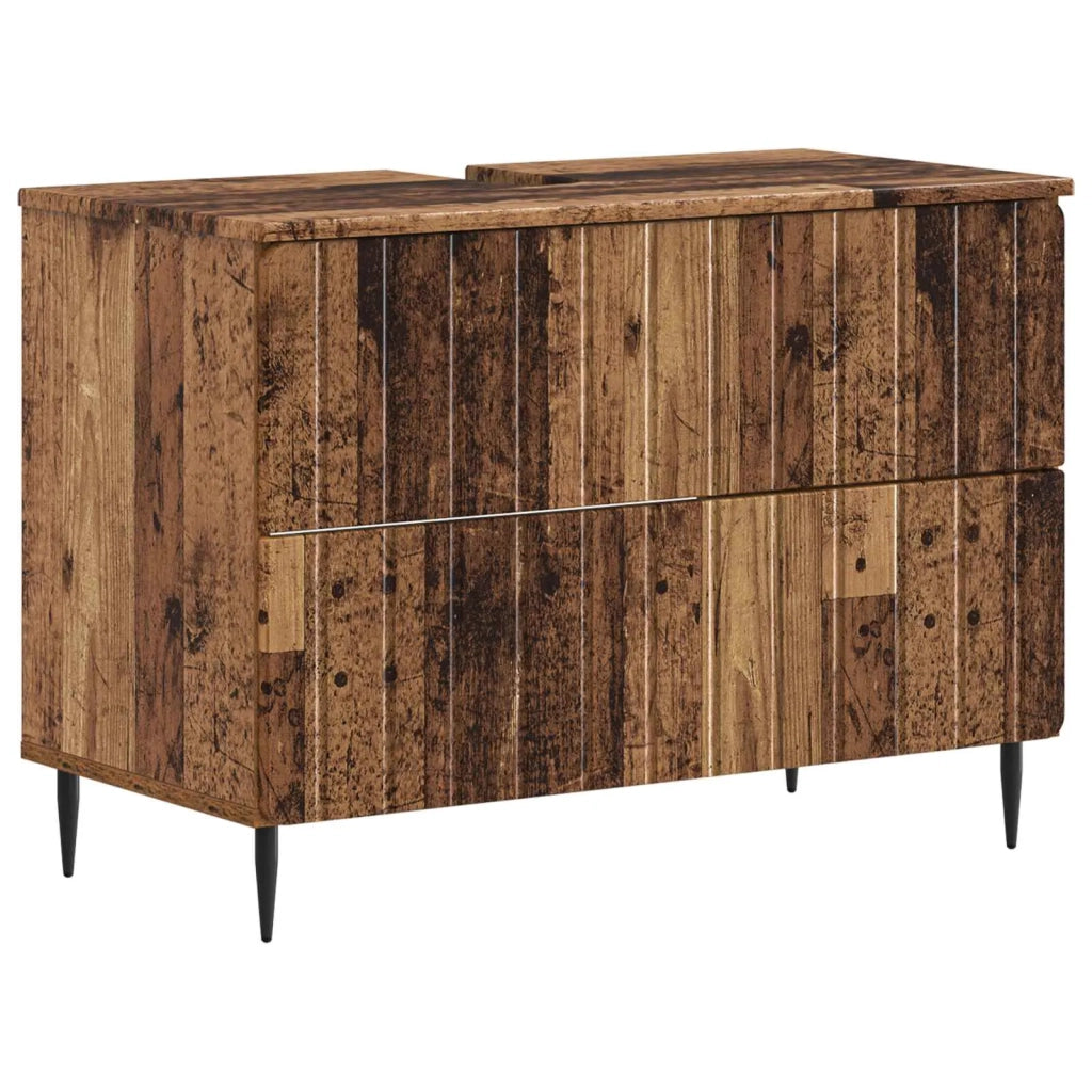 Set di Armadi da Bagno da 2 Pezzi ZWOLLE Legno antico 3417682